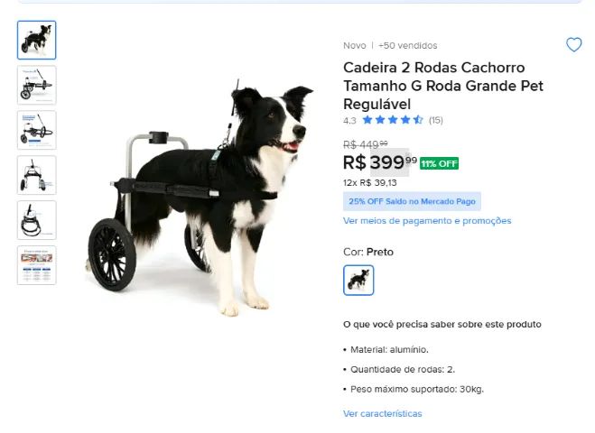 Cadeira de Rodas de Cachorro - Foto 3