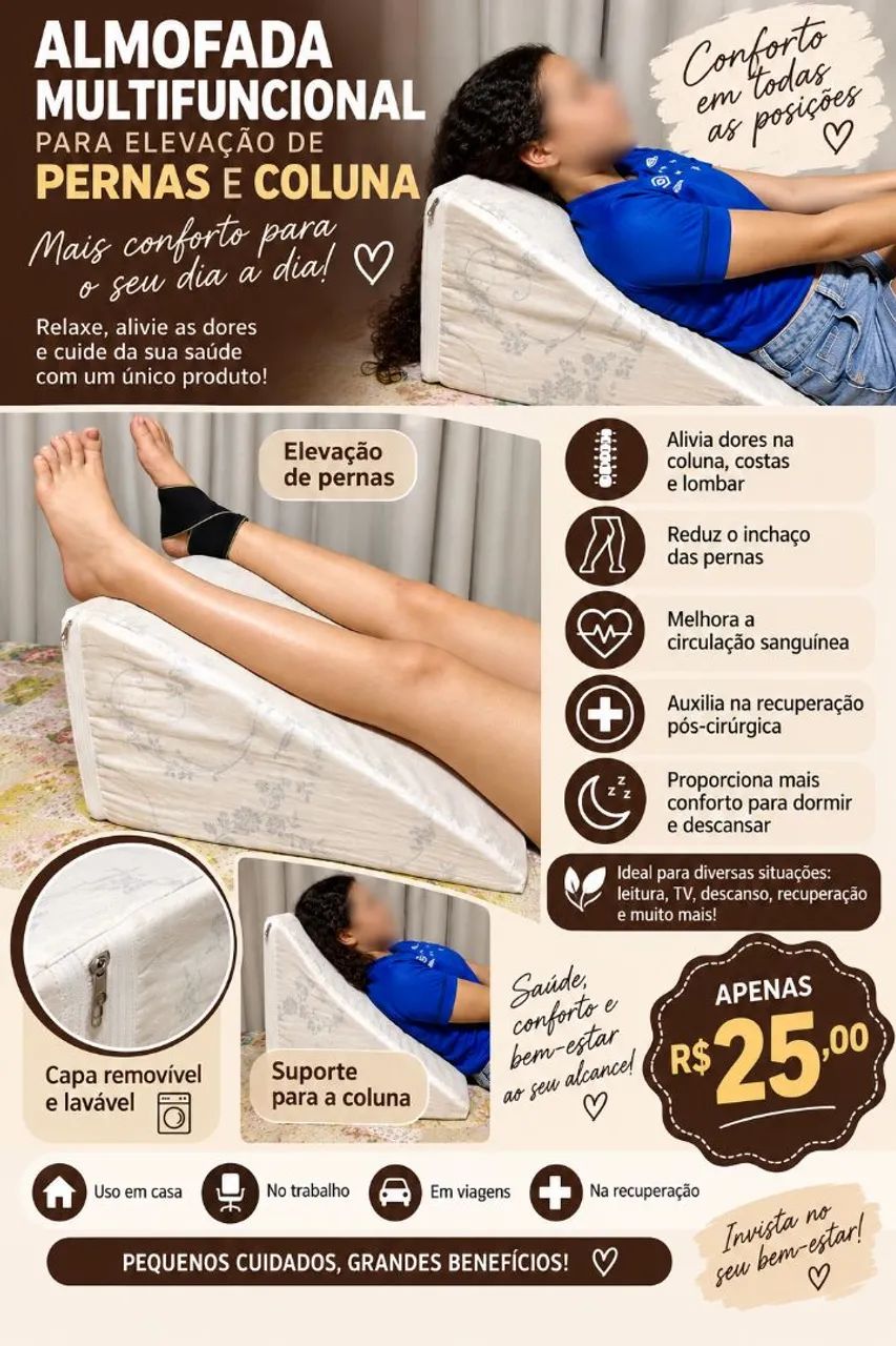 Travesseiro para coluna e pernas 