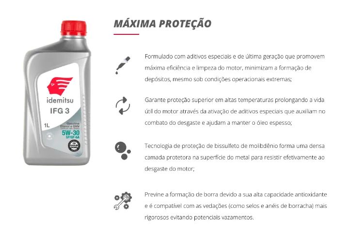 Óleo Idemitsu 5W30 API SP (4 litros) - Foto 4