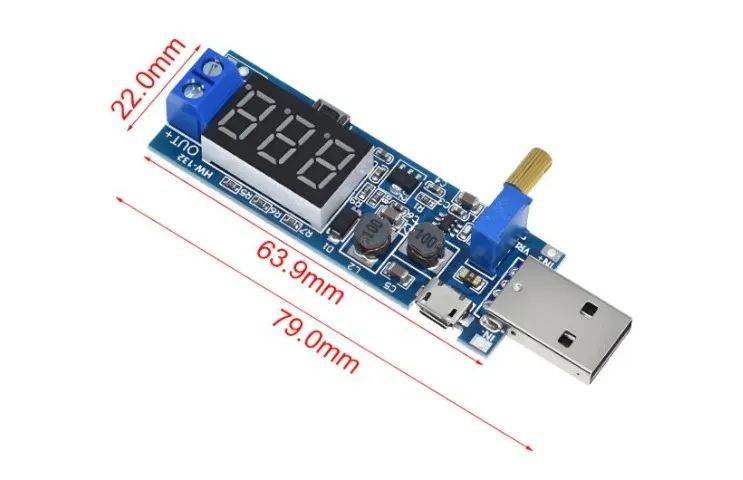 Fonte DC-DC 5v a 3.3v/12v saída ajustável dc 1.2v-24v Boost buck step up/ COD-AM641 Módulo - Foto 5