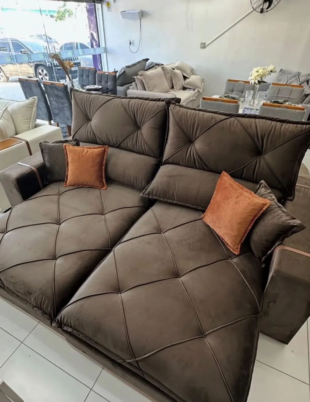 Sofá retrátil e reclinável  Molas Ensacadas Gran Bello 2,50m - Foto 2