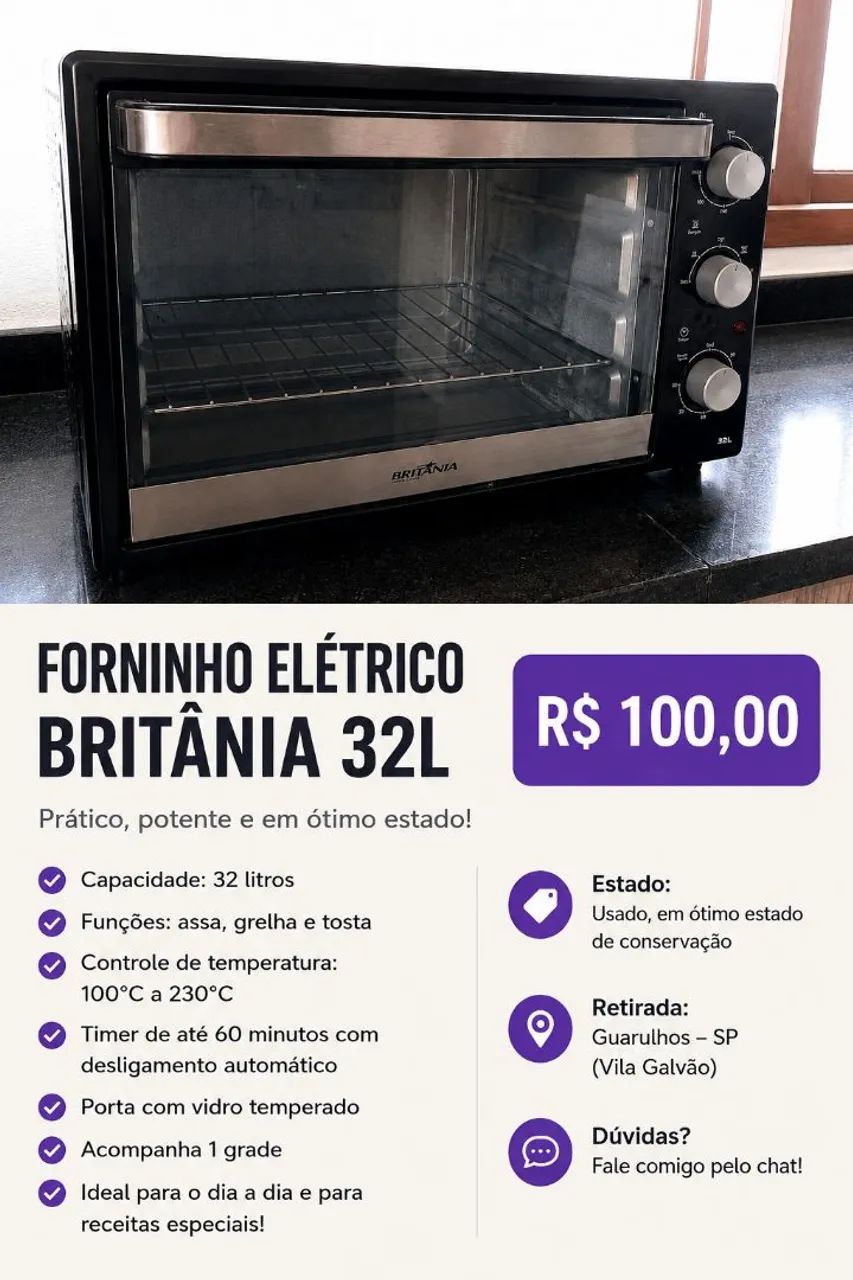 Forninho elétrico Britânia 