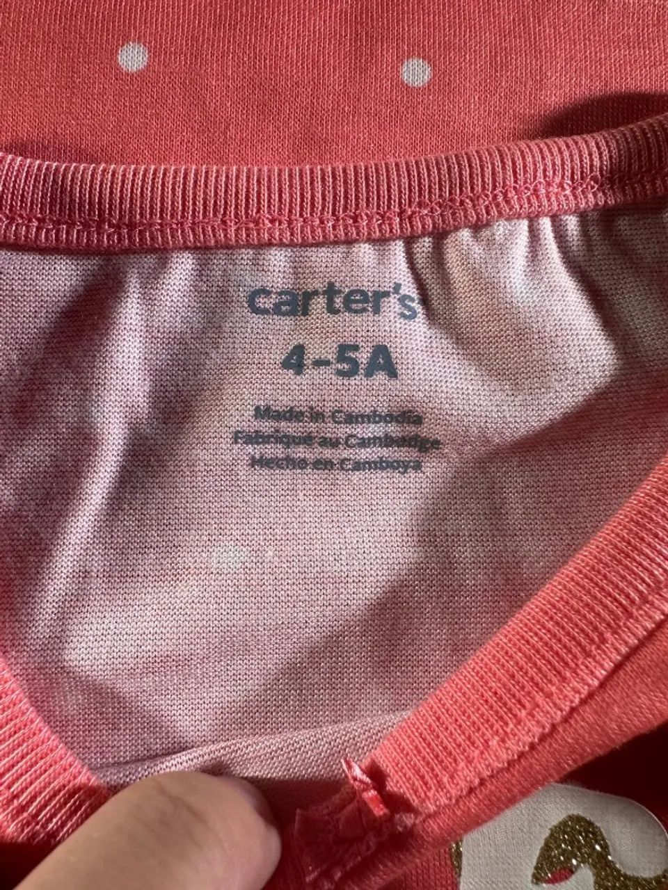 Pijama camisola Carter's tamanho 4-5 anos importada (Nova) - Foto 5