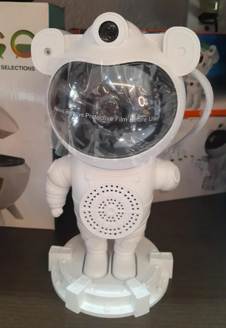 LUMINARIA PROJETOR ASTRONAUTA COM CAIXA DE SOM