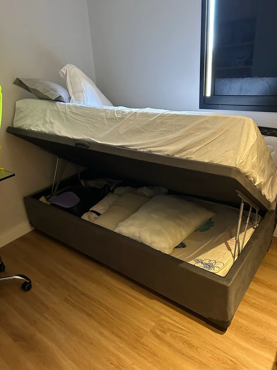 Cama de solteiro 2mx82cm com base baú  - Foto 2