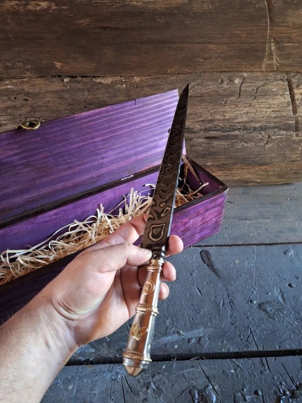 FACA AÇO DAMASCO -500DOBRAS