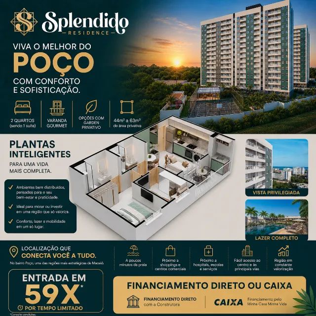 Fachada moderna na localização do bairro poço