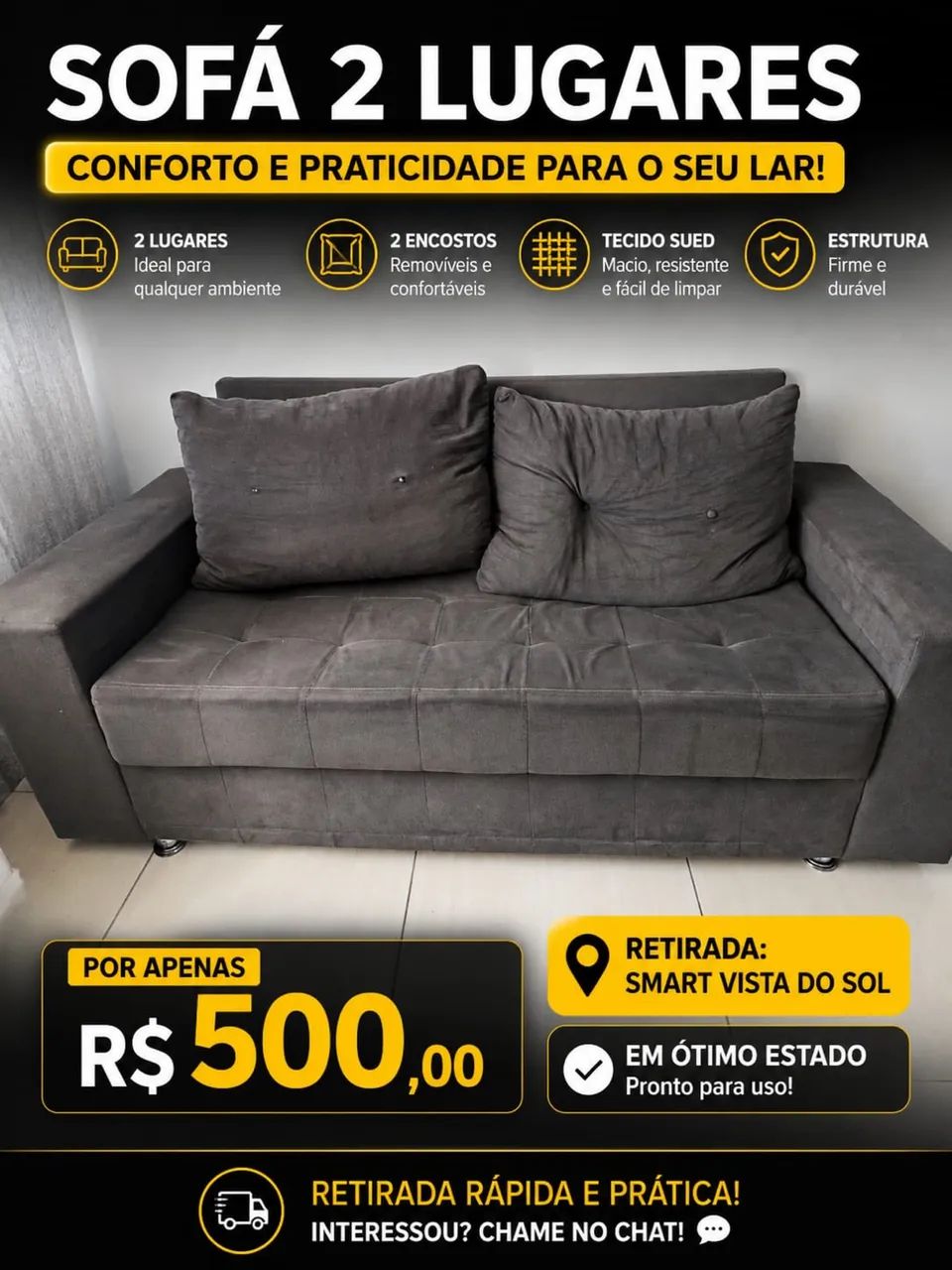 Sofá 2 lugares 