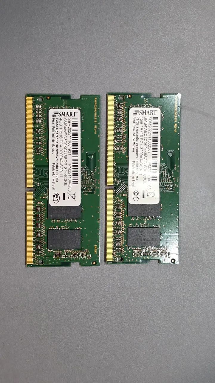 Kit Memória RAM Notebook SMART 8GB (2x4GB) DDR4 3200MHz SO-DIMM