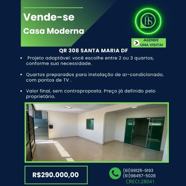 Vende-se Casa Moderna Santa Maria DF