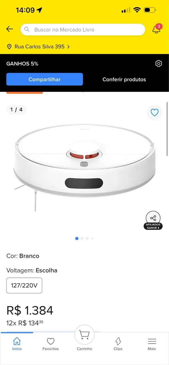 Robô Aspirador De Pó Inteligente S40c Xiaomi, Branco Branco