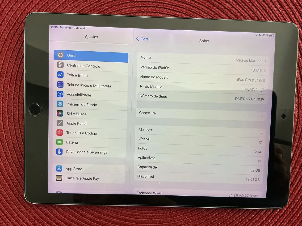 IPad Pro 9,7 Pol 32 GB cor cinza funcionando tudo super conservado  - Foto 4