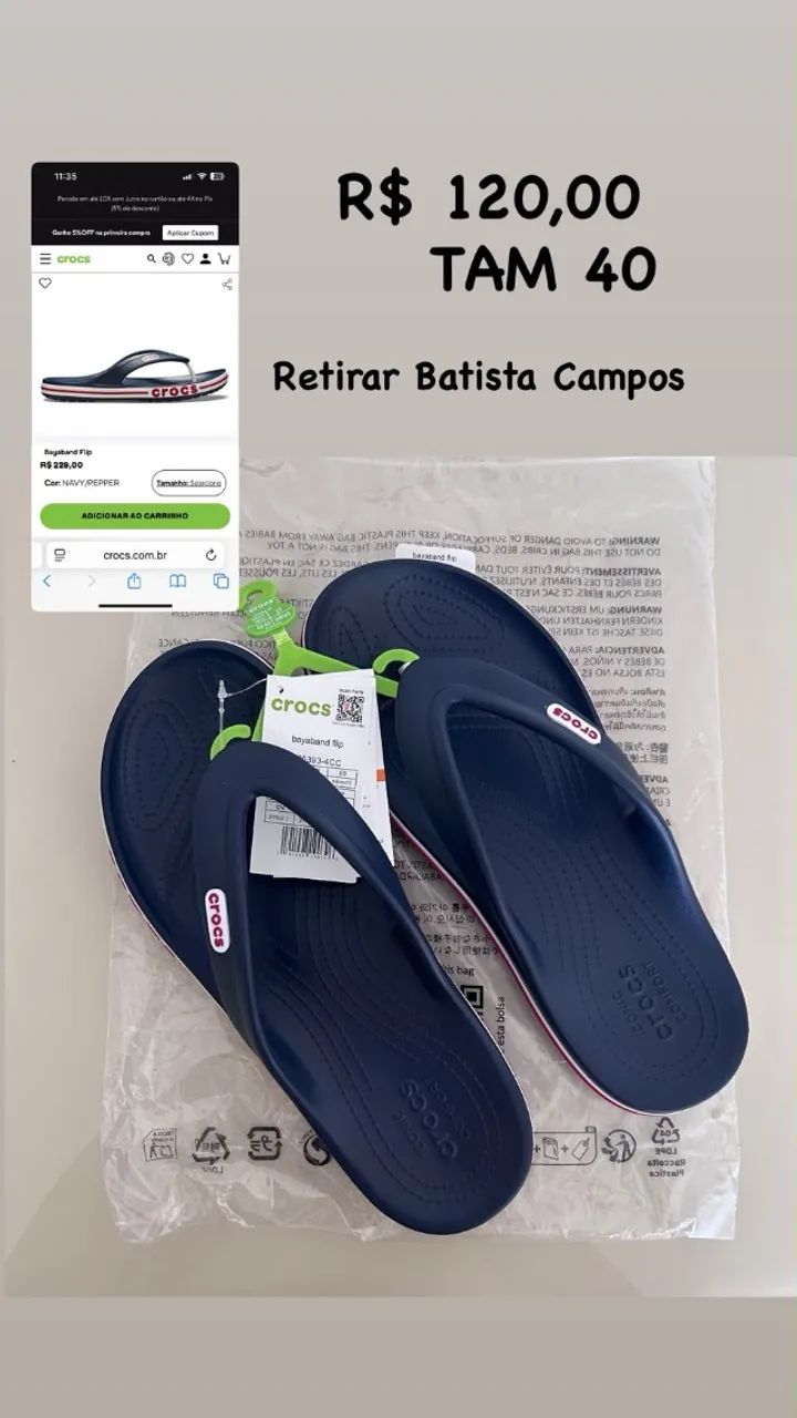 Sandália crocs nova N40