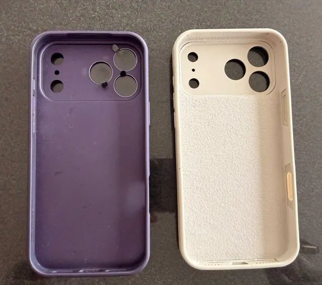 2 capas para iPhone 17 Pro Max - off white e roxa - sem magsafe - Foto 3