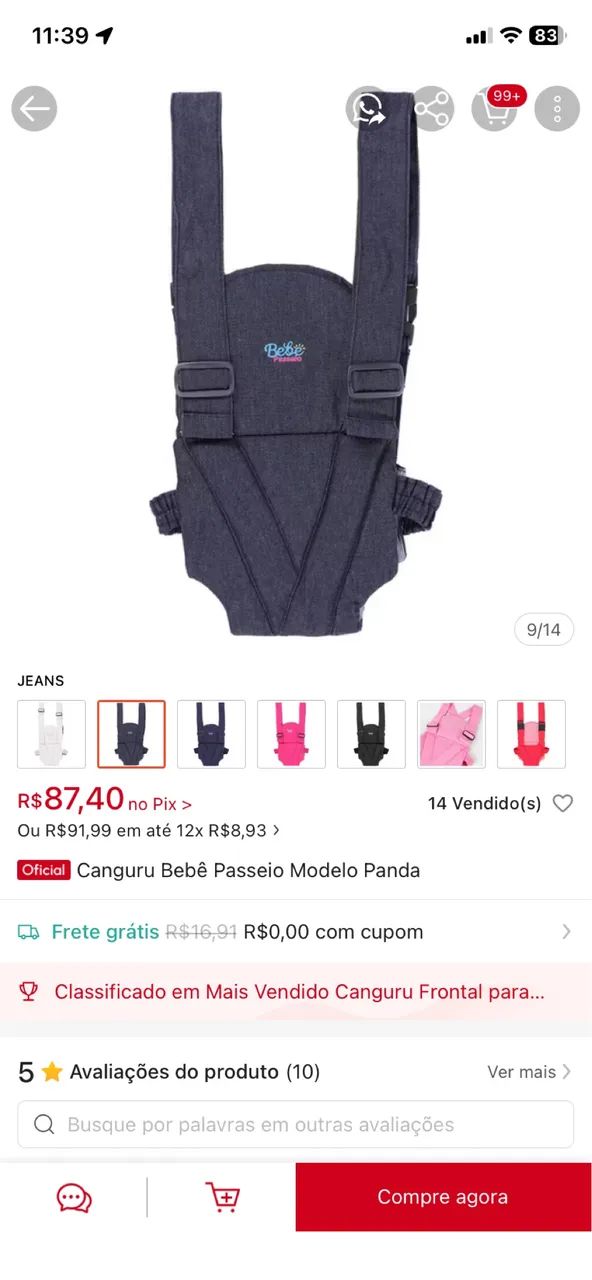 Canguru bebê passeio para bebê  - Foto 3