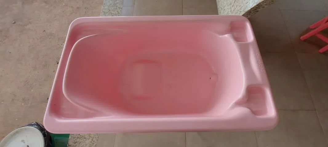 Banheira Infantil com Suporte - Rosa (Galzerano)