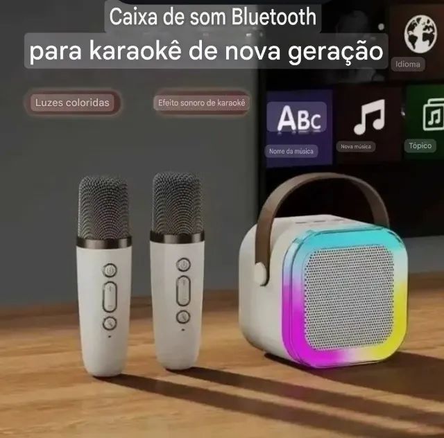 Mini karaokê com 2 microfones  - Foto 4