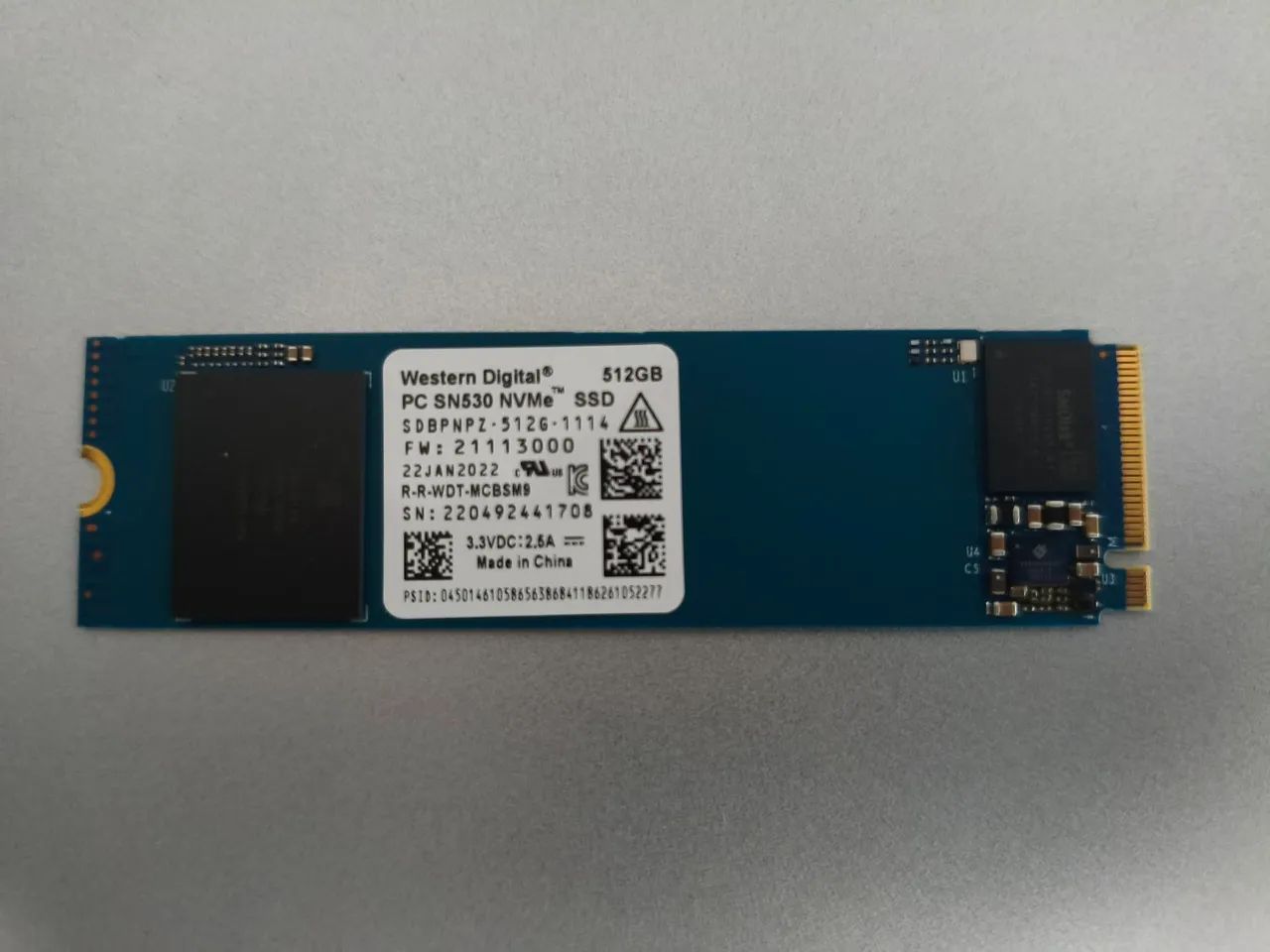 NVME Western Digital 512 GB