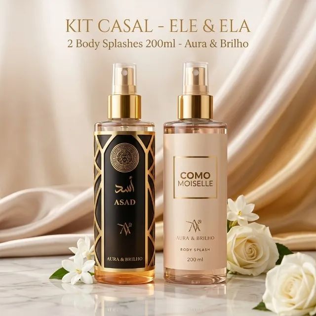 Kit Casal Ele e Ela Body Splash Asad e Como Moiselle 200ml