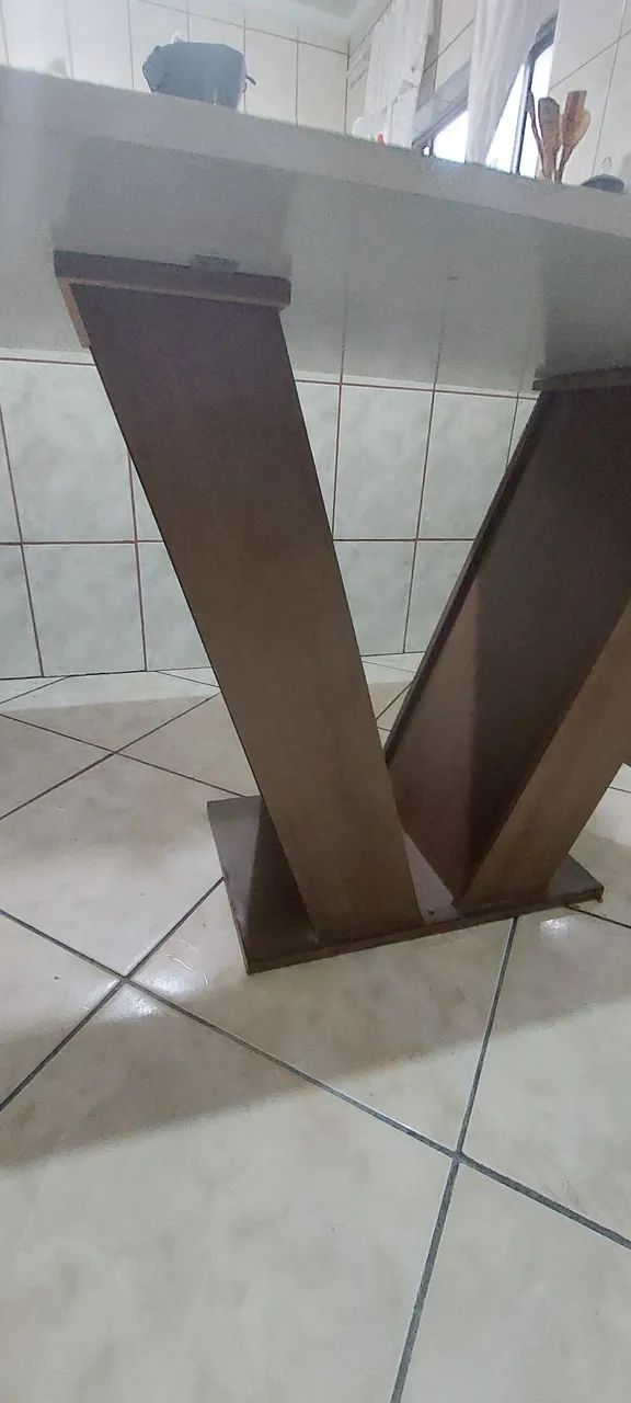 Conjunto Sala De Jantar Mesa 160x80cm Tampo Mdf - Foto 2