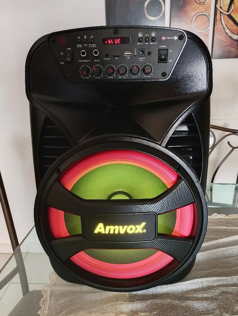 Amvox 480 watts caixa som amplificada acustica gradiente torre caixa som mini System som