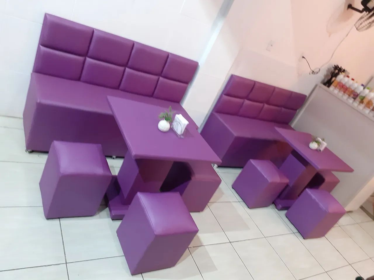 Jogo de sofás Booth com mesa para Açaiterias e sorveterias  - Foto 2