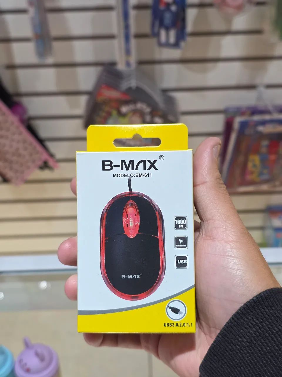 Mouse com fio e led B-max