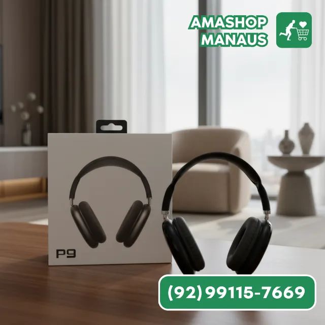 Fone de Ouvido P9 Sem Fio - Conforto e Estilo com Microfone