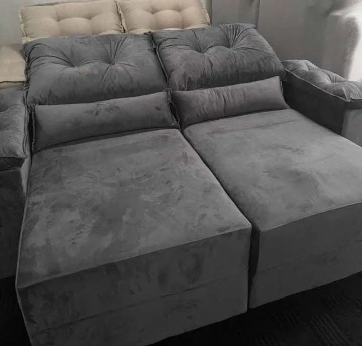 Sofá retrátil e reclinável com pillow top nos braços  - Foto 3