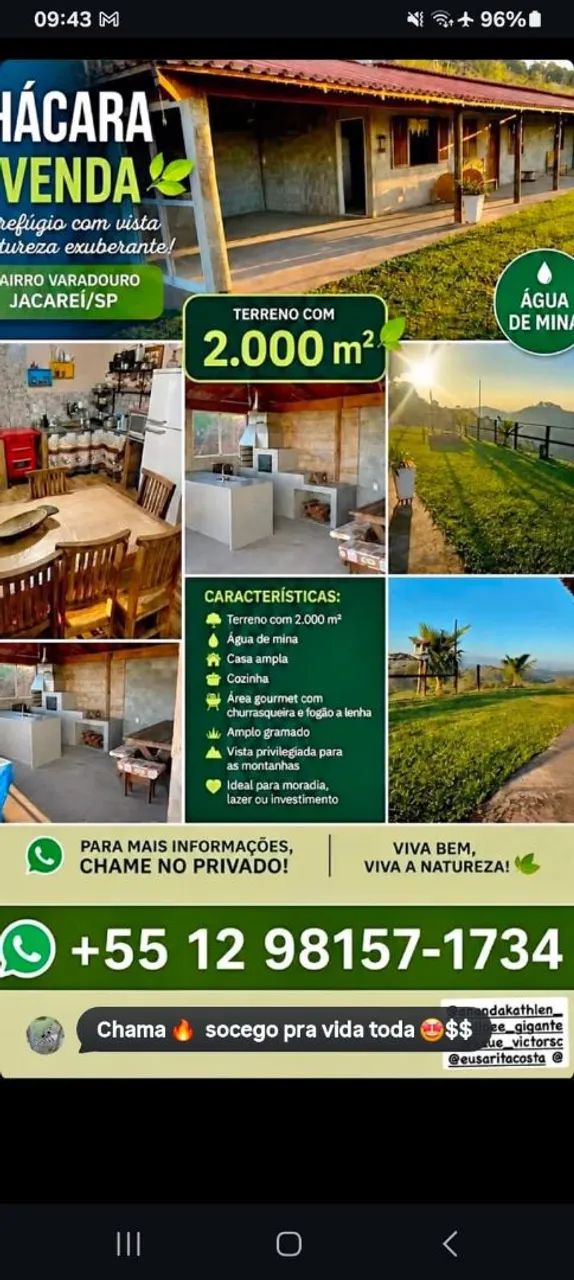 Vende se chácara 