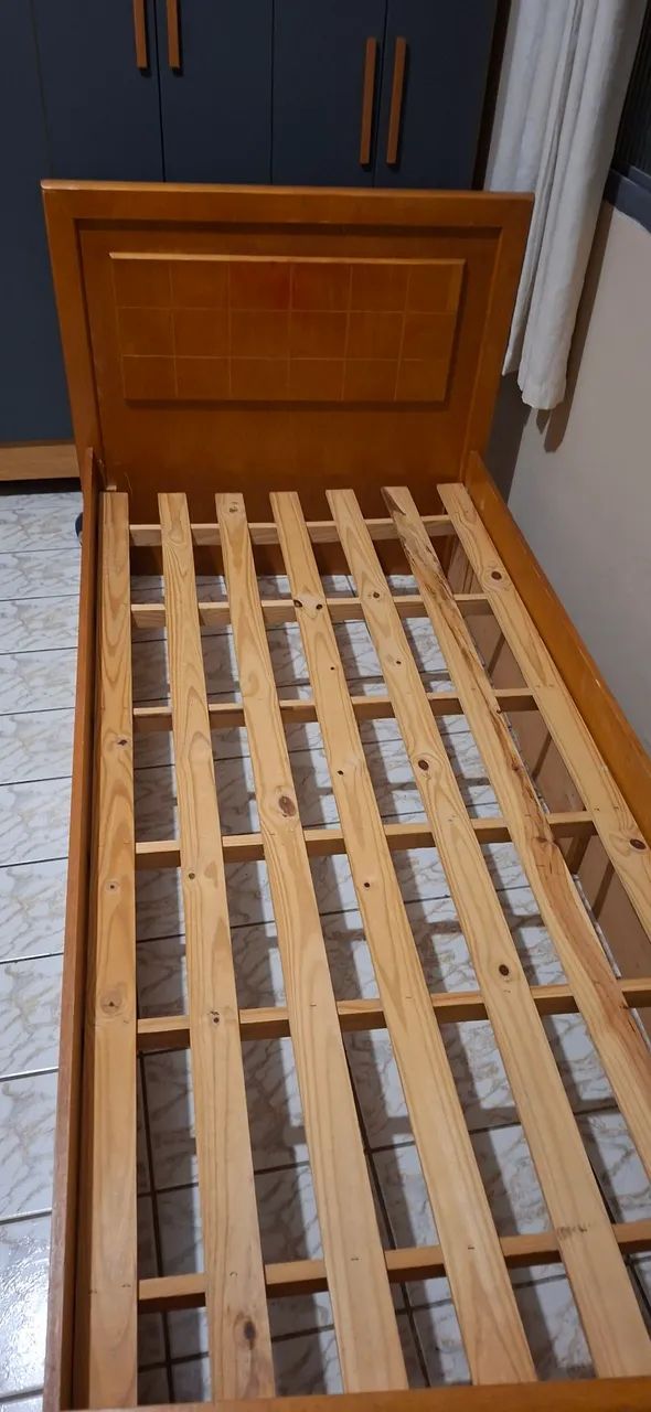 Cama de solteiro baú 