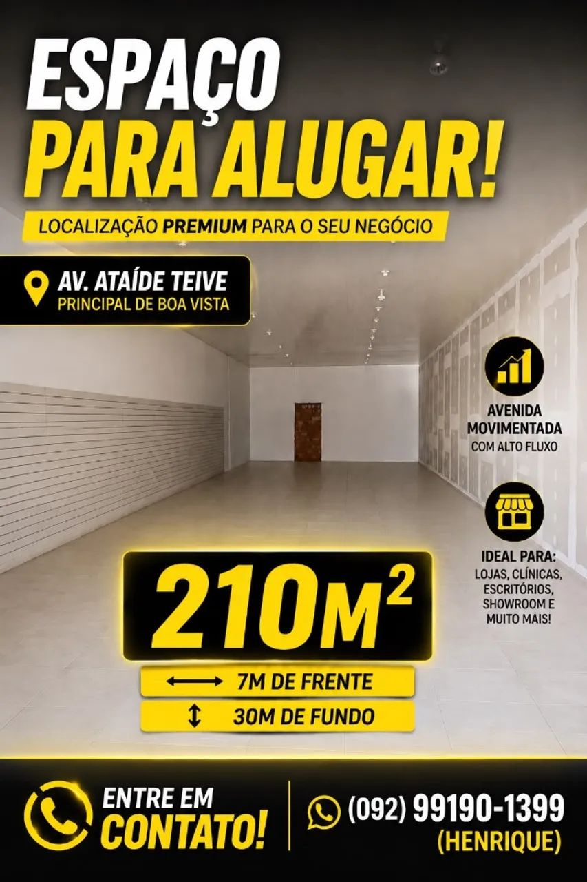 Comercial 210m² | Av. General Ataíde Teive | Boa Vista/RR