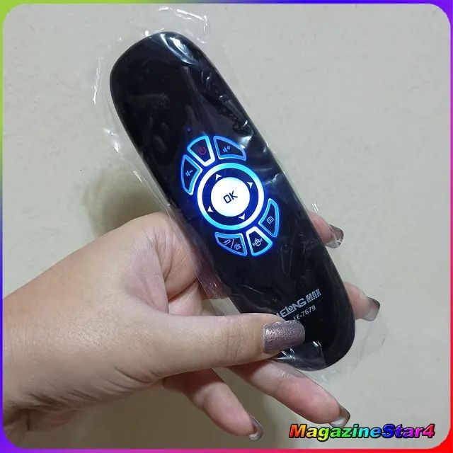 Controle Remoto Com Teclado Air Mouse Luminoso
