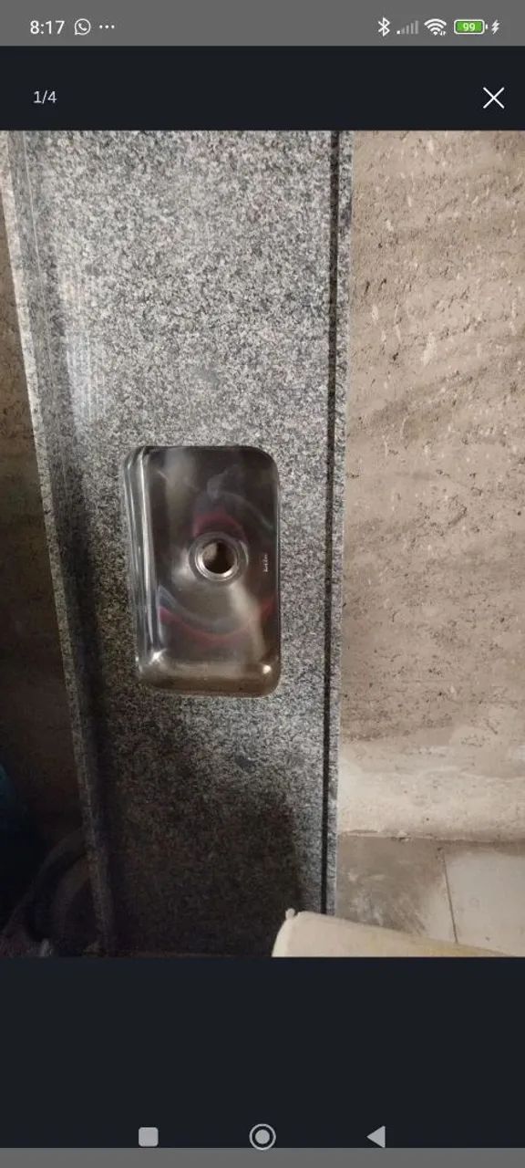PIA DE GRANITO COM CUBA INOX.