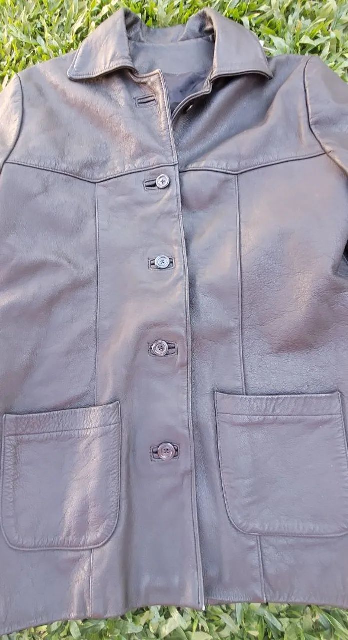 Jaqueta de couro masculina M - Foto 2