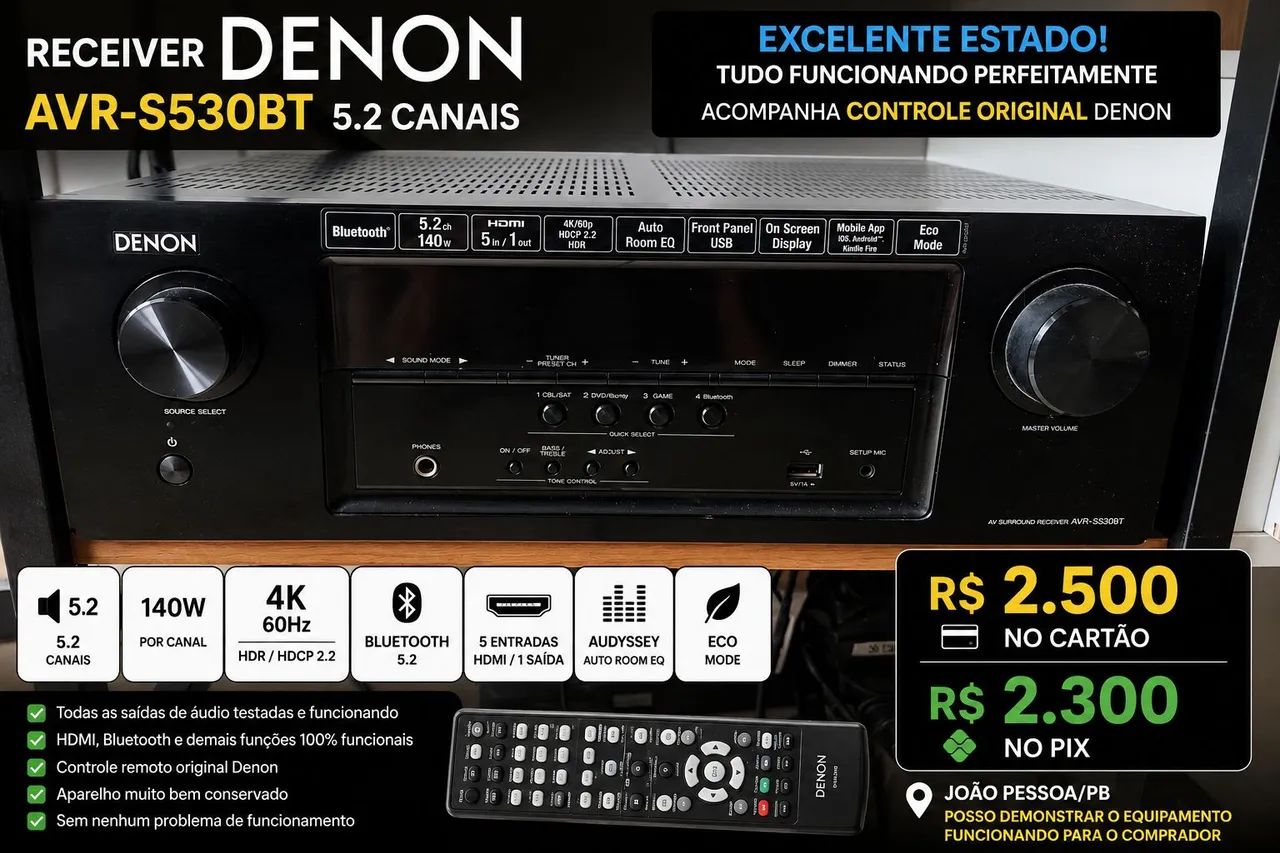 HOME THEATER COMPLETO - DENON + YAMAHA + CAIXA CENTRAL - Foto 4
