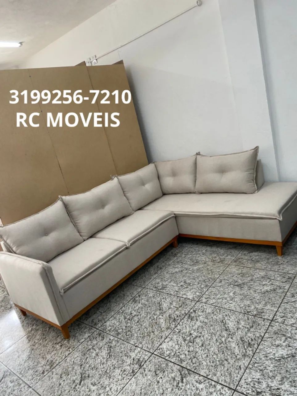 Sofá de Canto Malibu D33 Premium Linho Moderno e Confortável