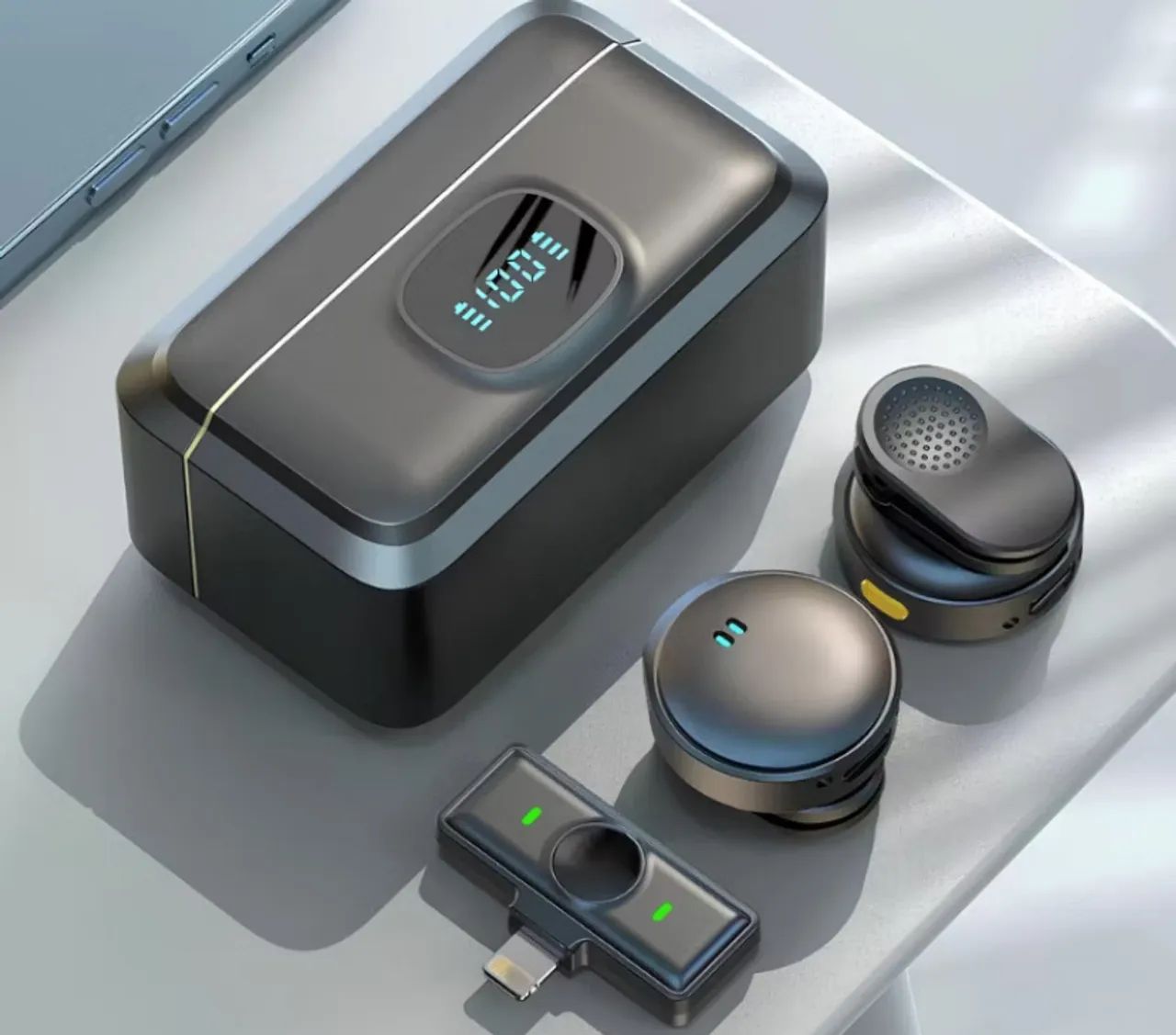 2 Mini Microfone De Lapela Sem Fio Com Cancelamento De Ruído Android