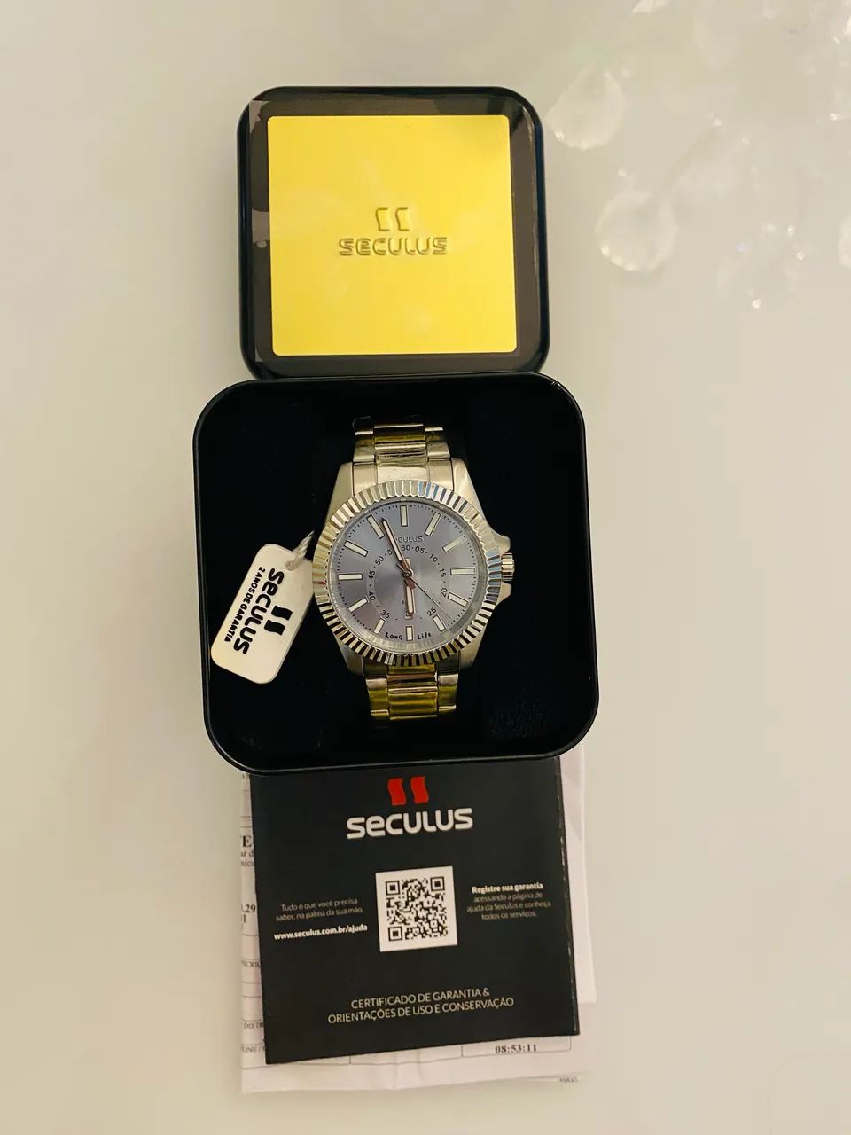 Relogio seculus long Life em aço - original - Foto 5