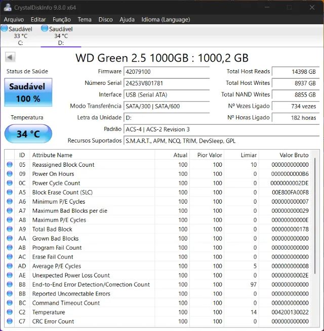 SSD 1TB WD Green SATA 2,5 1 TERA - Foto 3