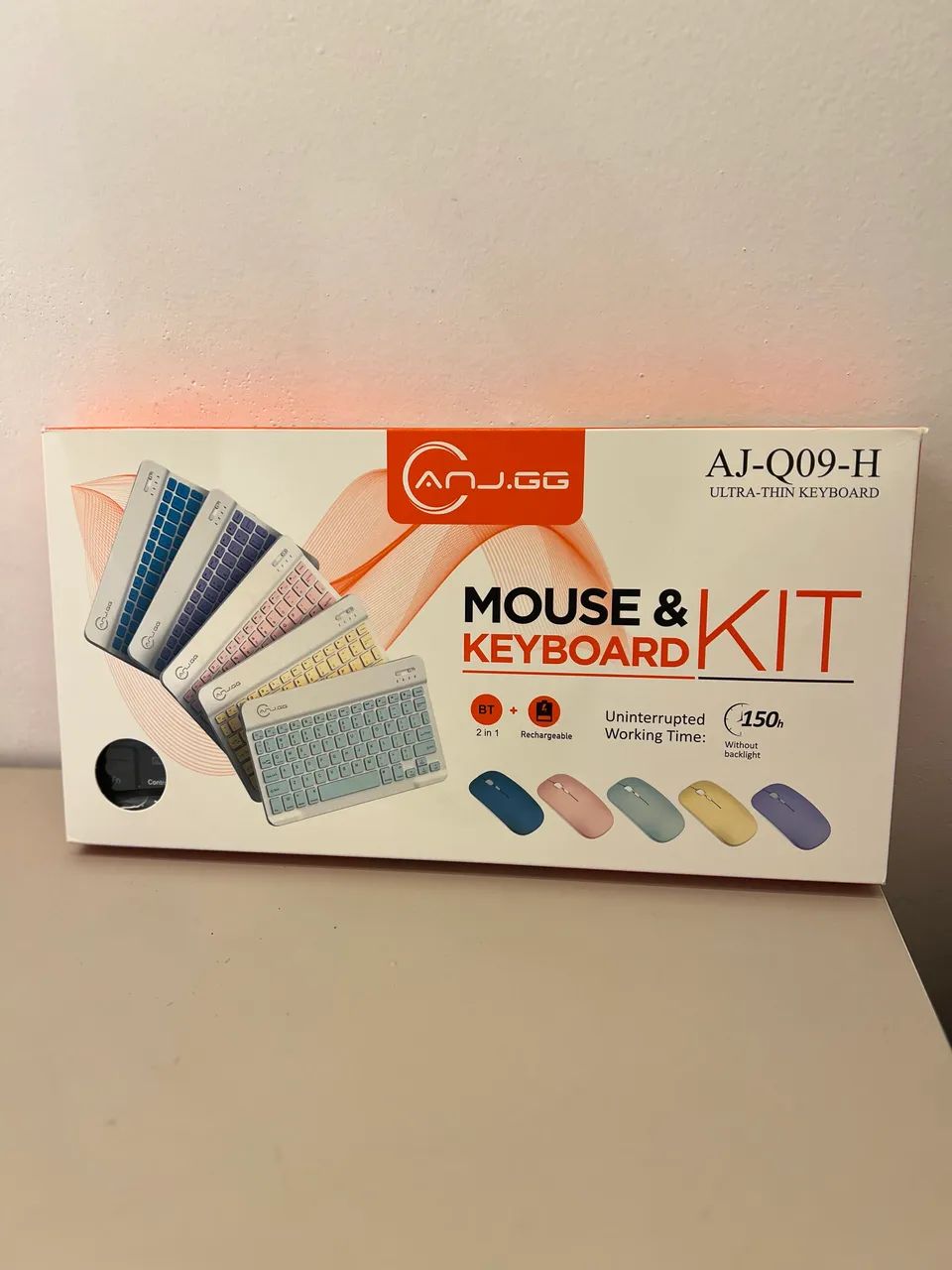 Combo Teclado e Mouse Bluetooth Ultrafino Recarregável 