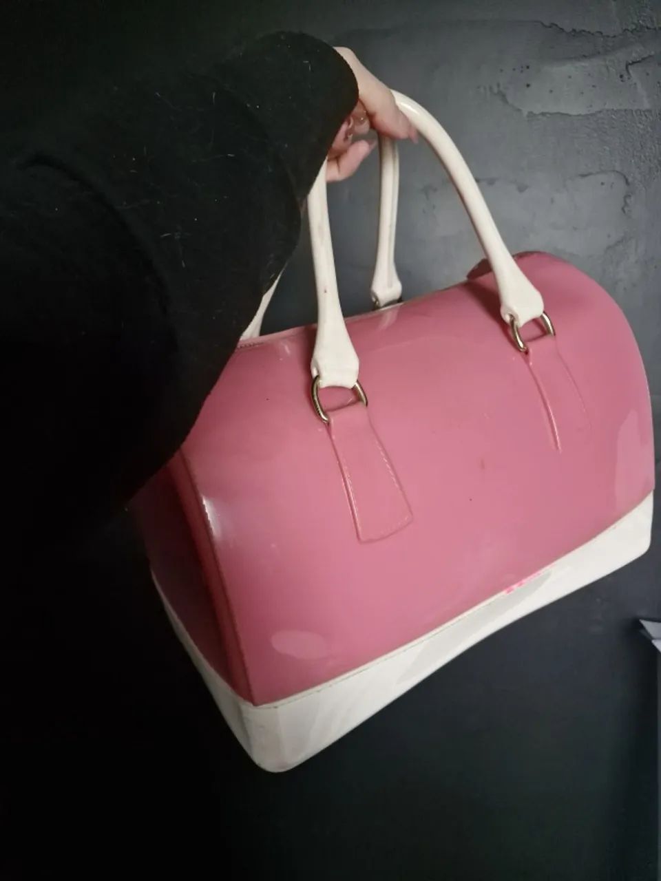 Bolsa Furla Candy Rosa e Branca - Foto 2