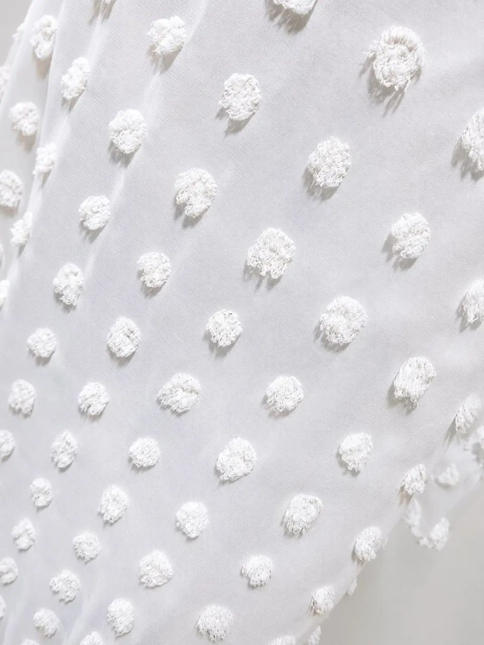 Vestido midi branco em poás  - Foto 3