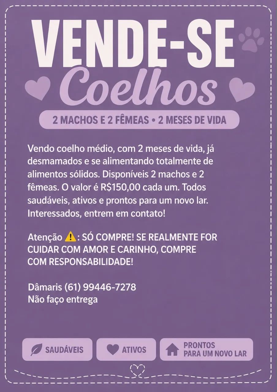 Vendo coelhos 