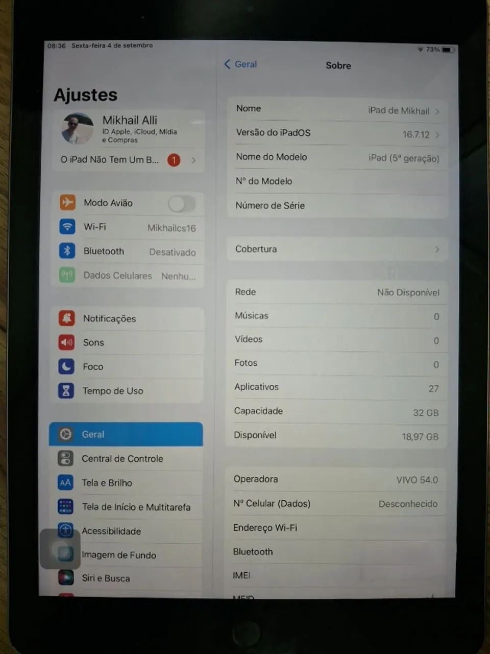 iPad 5ª Geração 32GB 4G Wi-Fi - Excelente Estado! - Foto 3