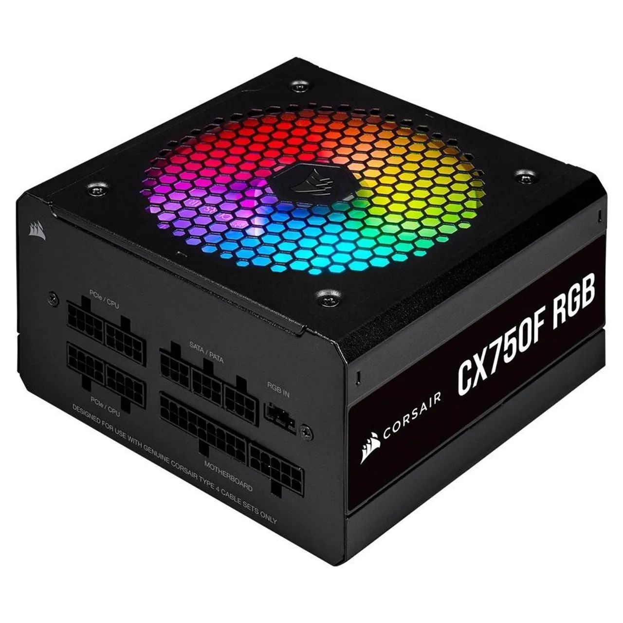 Fonte de Alimentação Corsair CX750F RGB 80 Plus Bronze Full Modular