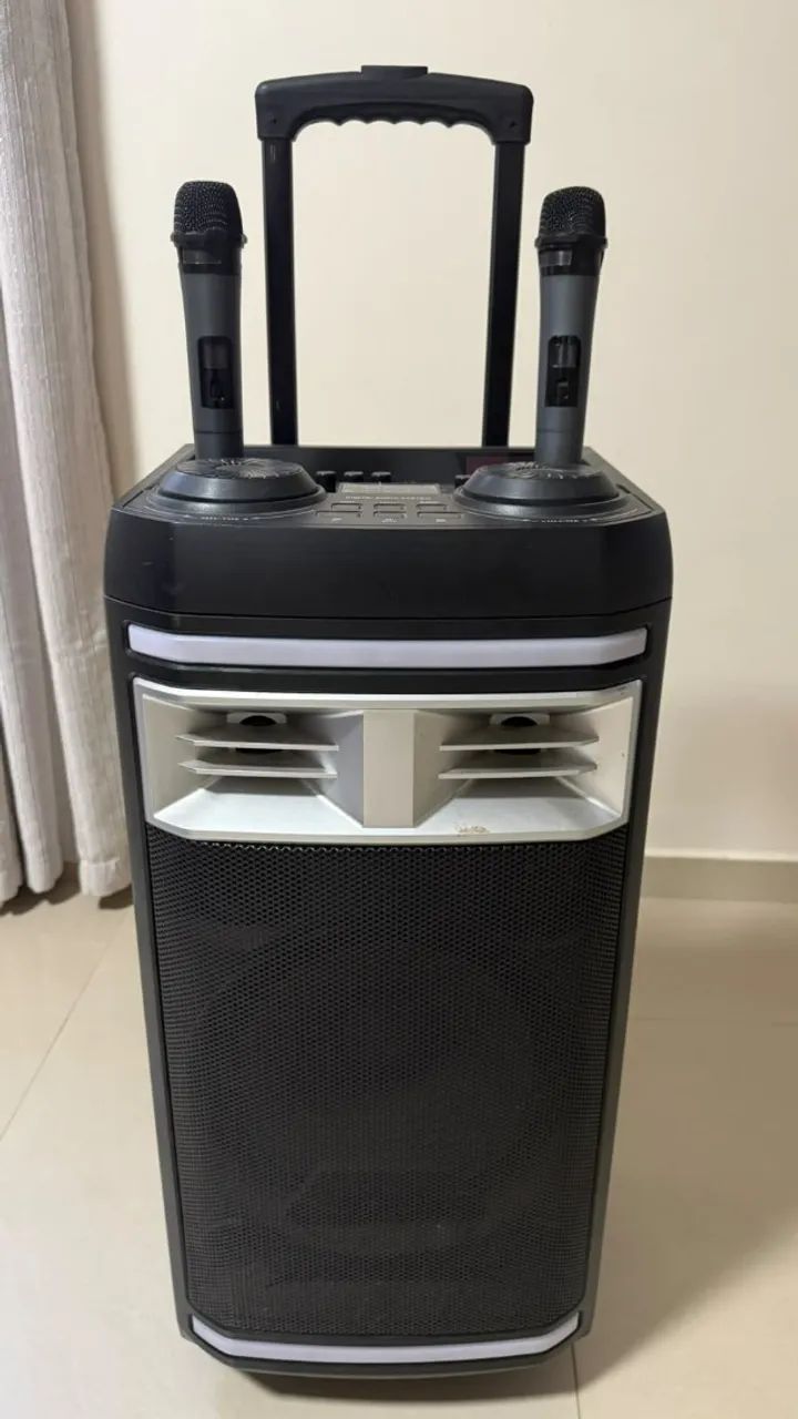 Caixa de Som Altomex AL- *W + 2 Microfones Sem Fio