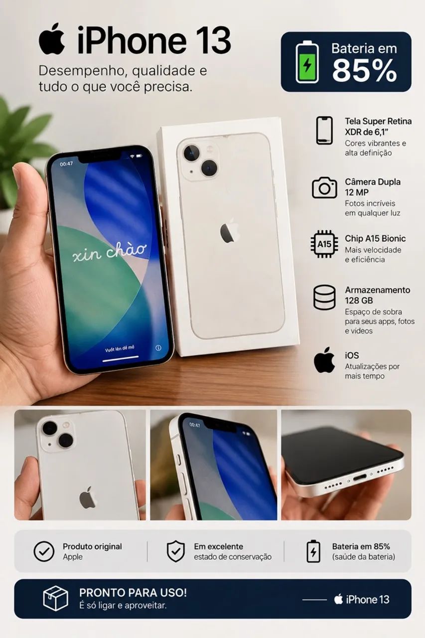 Iphone 13 com 85% Bateria - Foto 3