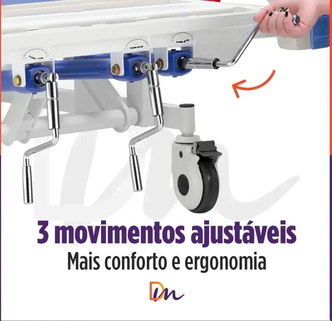 Cama hospitalar 3 movimentos nova - Foto 4