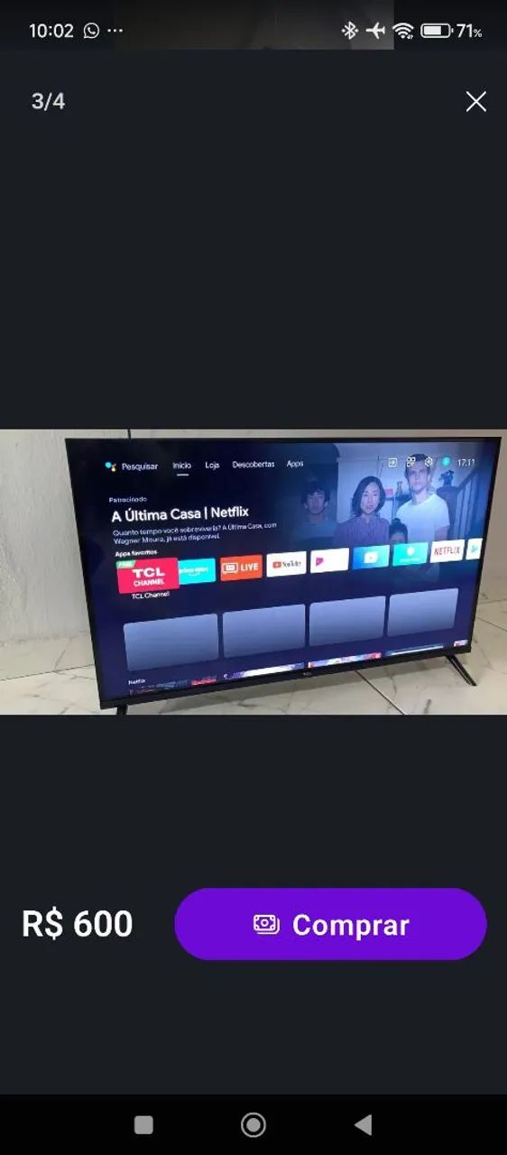 Smartv Tcl Android 32 Polegadas  - Foto 2